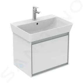 Ideal Standard Connect Air - Petite armoire sous lavabo Cube 55 cm, 48x41x40 cm, blanc brillant/gris clair mat E0844KN