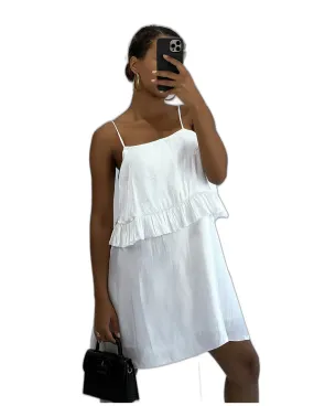 Petite robe fluide satinée blanche